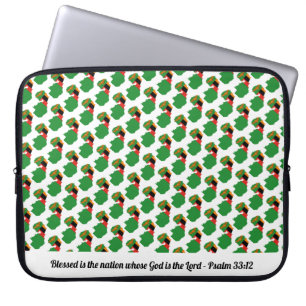 ZAMBIA Psalm 33:12-laptop met gevlekte Nation Scri Laptop Sleeve
