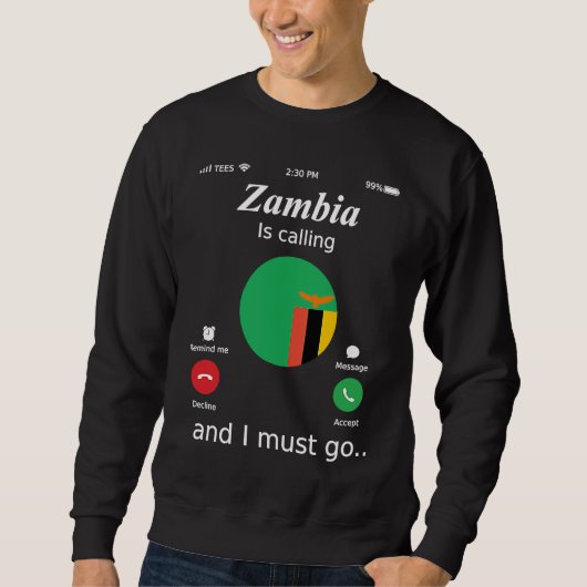 Zambia roept en ik moet gaan Zambia Vlag Trui (Voorkant)