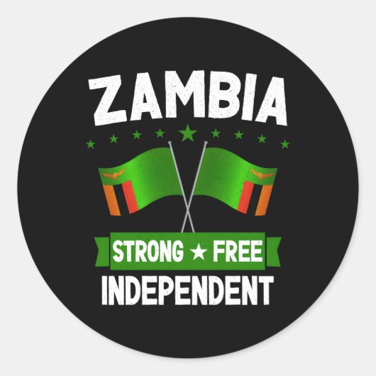 Zambia Ronde Sticker (Voorkant)