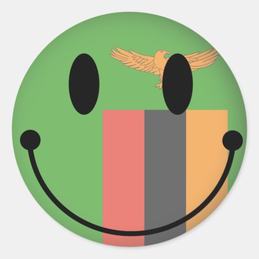 Zambia Ronde Sticker (Voorkant)