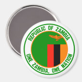 Zambia Round Emblem Magneet (Voorkant / Achterkant)