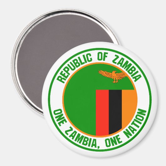 Zambia Round Emblem Magneet (Voorkant / Achterkant)