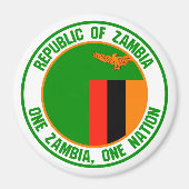 Zambia Round Emblem Magneet (Voorkant)
