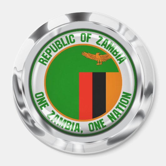 Zambia Round Emblem Magneet (Voorkant)