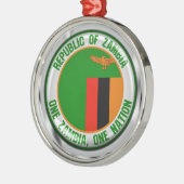 Zambia Round Emblem Metalen Ornament (Links)