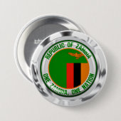 Zambia Round Emblem Ronde Button 7,6 Cm (Voorkant /achterkant)