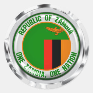 Zambia Round Emblem Ronde Sticker