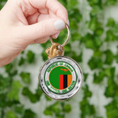 Zambia Round Emblem Sleutelhanger (Hand)