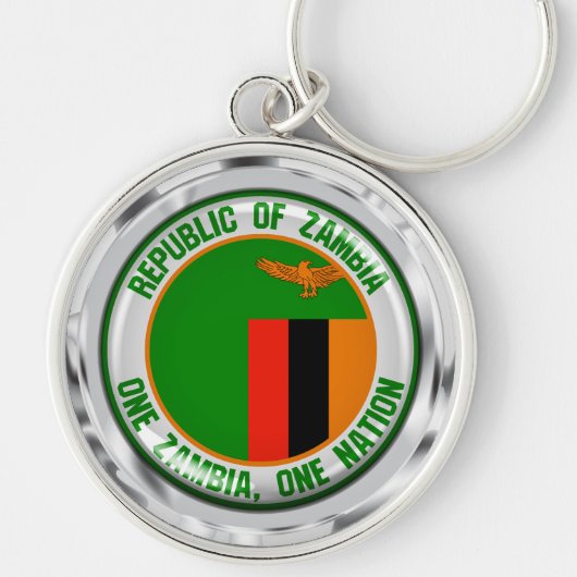 Zambia Round Emblem Sleutelhanger (Voorkant)