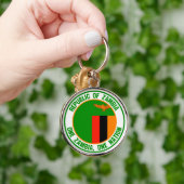 Zambia Round Emblem Sleutelhanger (Hand)
