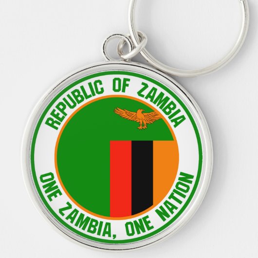 Zambia Round Emblem Sleutelhanger (Voorkant)
