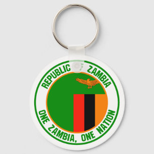 Zambia Round Emblem Sleutelhanger