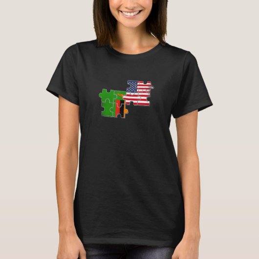 Zambia USA Zambian American Flag T-shirt (Voorkant)