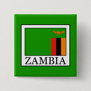 Zambia Vierkante Button 5,1 Cm