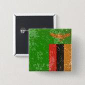 Zambia Vierkante Button 5,1 Cm (Voorkant /achterkant)
