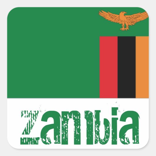 Zambia Vierkante Sticker (Voorkant)