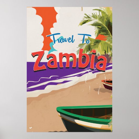 Zambia vintage reisposter poster (Voorkant)
