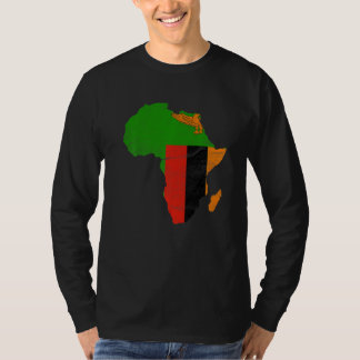 Zambia Vlag Afrika Continent Silhouet Cadeau voor  T-shirt
