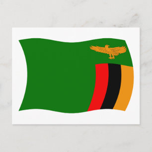 Zambia Vlag Ansichtkaart Briefkaart