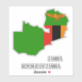 Zambia Vlag Charmante Patriottische Kaart Sticker (Vel)