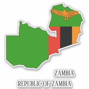 Zambia Vlag Charmante Patriottische Kaart Sticker