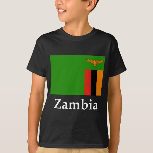 Zambia vlag en naam t-shirt (Voorkant)