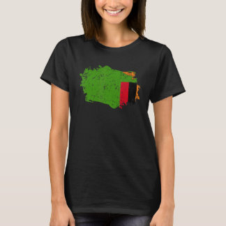 Zambia Vlag Grunge Land Vlag Zambia T-shirt