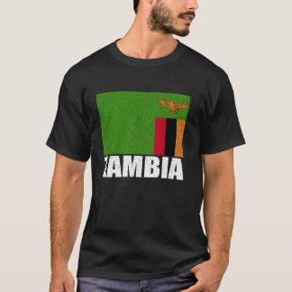 Zambia Vlag Grunge Souvenir Zambia T-shirt