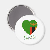 Zambia Vlag Hart Magneet (Voorkant / Achterkant)
