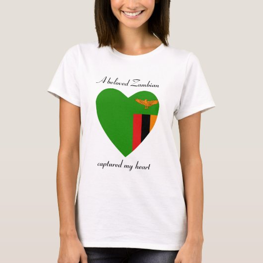 Zambia Vlag Hartendief T-Shirt (Voorkant)