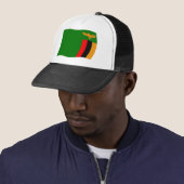 Zambia Vlag Hoed Trucker Pet (In situ)