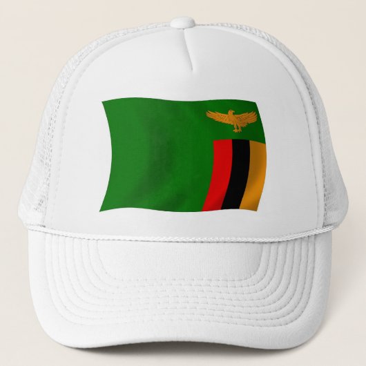 Zambia Vlag Hoed Trucker Pet (Voorkant)