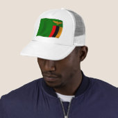 Zambia Vlag Hoed Trucker Pet (In situ)
