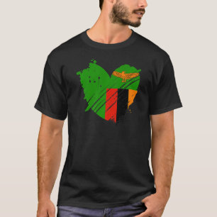 Zambia Vlag Ik hou van Zambia Het zit in mijn DNA T-shirt
