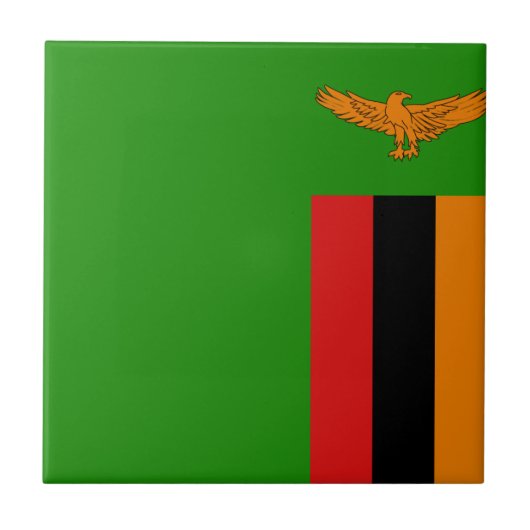 Zambia Vlag Keramische Tegel Tegeltje (Voorkant)