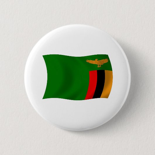 Zambia Vlag Knop Ronde Button 5,7 Cm (Voorkant)