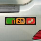 Zambia Vlag Landkaart Code Bumpersticker (Op auto)