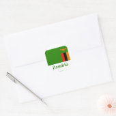 Zambia Vlag met Naam Ronde Sticker (Envelop)