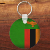 Zambia Vlag Onderdruk Sleutelhanger (Voorkant)