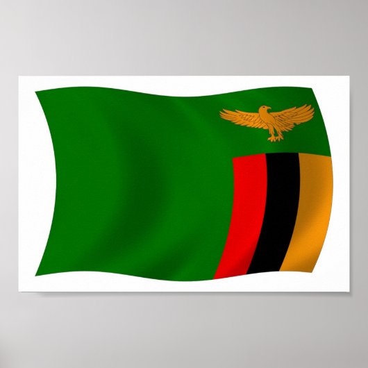 Zambia Vlag Poster Print (Voorkant)