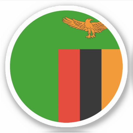Zambia Vlag Ronde Sticker (Voorkant)