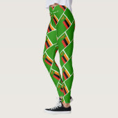 ZAMBIA VLAG Schrift RUN UW RACE gepersonaliseerd Leggings (Links)