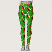 ZAMBIA VLAG Schrift RUN UW RACE gepersonaliseerd Leggings (Voorkant)