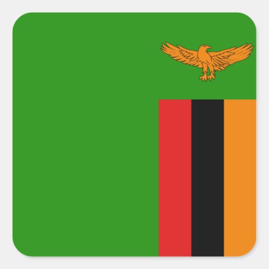 Zambia Vlag Sticker (Voorkant)