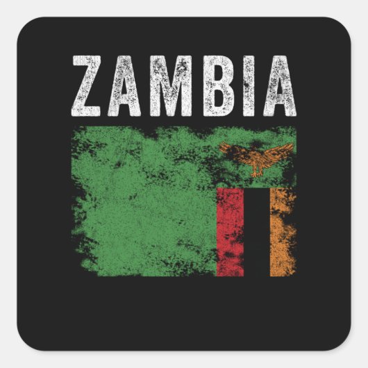 Zambia vlag verhit - Zambiaanse vlag Vierkante Sticker (Voorkant)