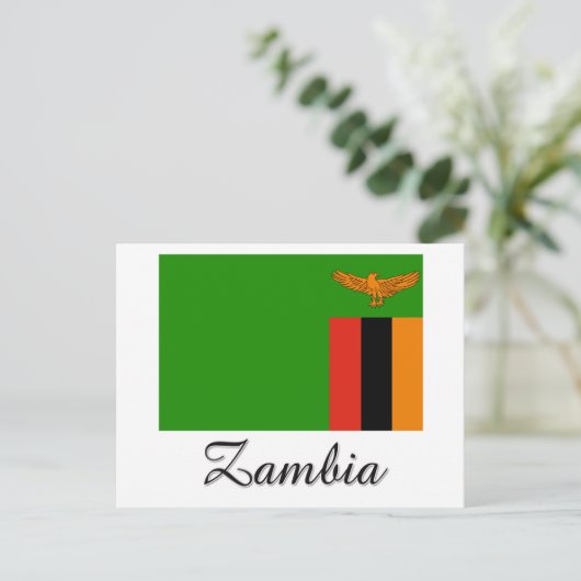 Zambia-vlagontwerp Briefkaart (Staand voorkant)