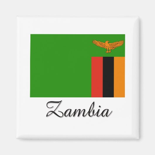 Zambia Vlagontwerp Magneet (Voorkant)