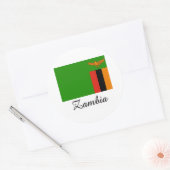 Zambia Vlagontwerp Ronde Sticker (Envelop)
