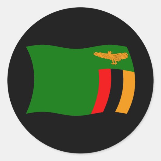Zambia Vlagsticker Ronde Sticker (Voorkant)