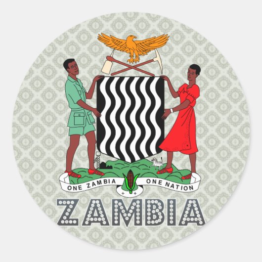 Zambia wapenstilstand ronde sticker (Voorkant)